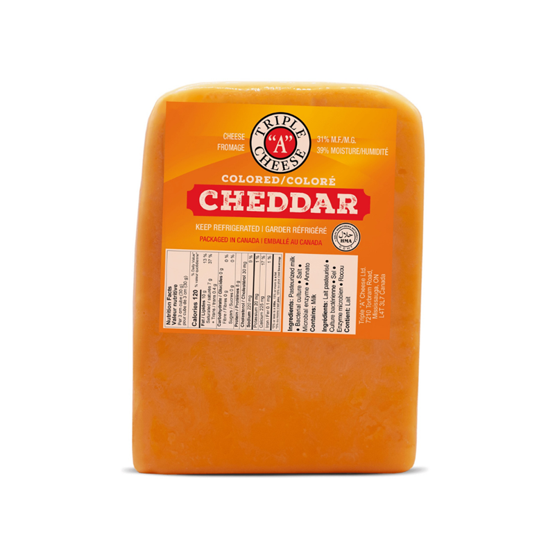 Colored Cheddar Cheese Block