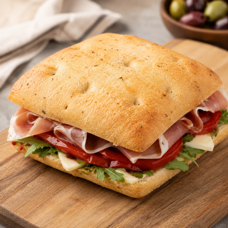 focaccia in plate