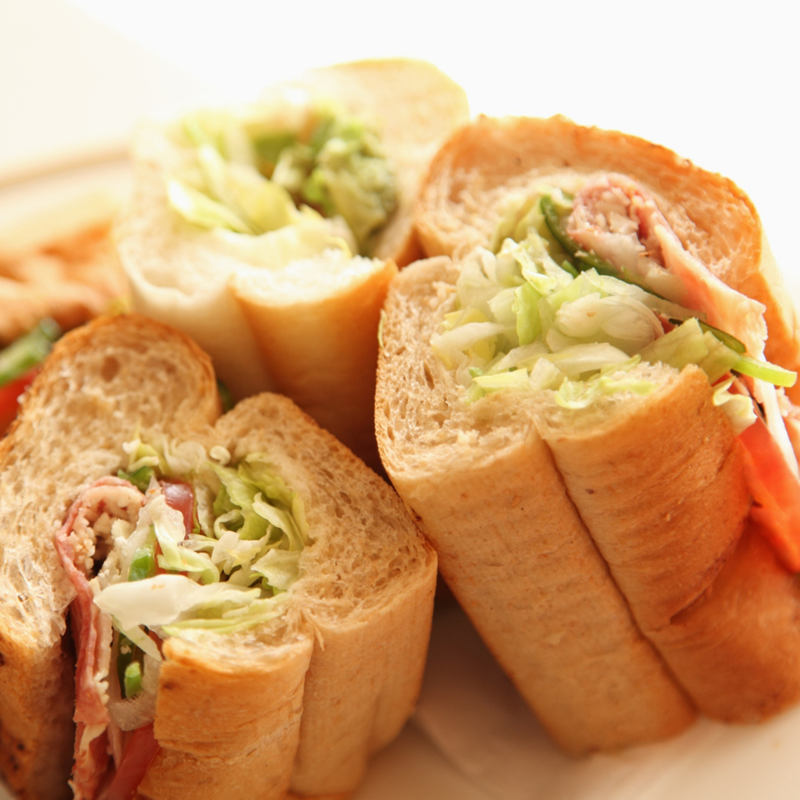 sandwich roll in plate